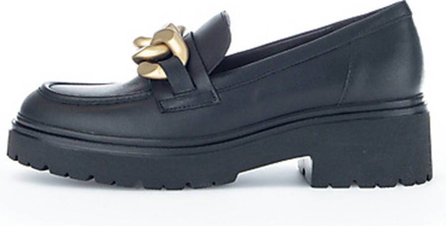 Gabor Zwart Goud Mat Gesloten Loafers Black Dames