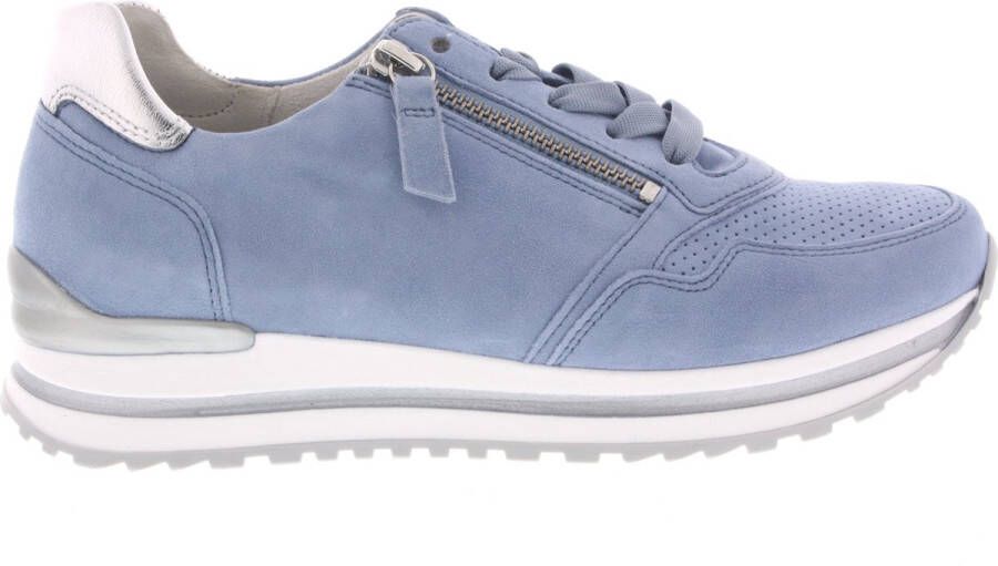Gabor 46.528.86 Lichtblauwe dames sneakers met rits