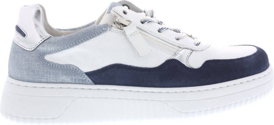Gabor Dames Sneakers 66.408.56 Weiss jeans silber Wit