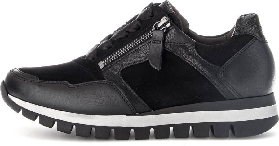 Gabor Comfortabele suède sneakers met uitneembare binnenzool en brede pasvorm Black Heren