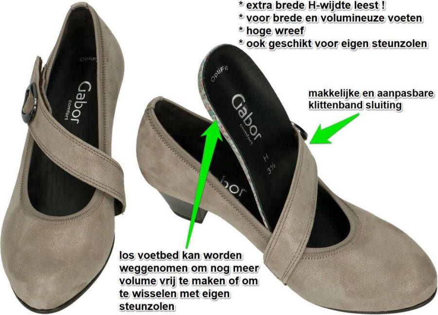Gabor Taupe Print Klassieke Elegante Hakken Beige Dames