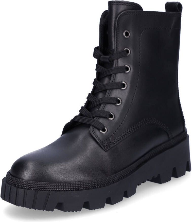 Gabor Zwarte Leren Veter Militaire Laarzen Black Dames