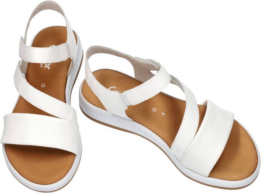Gabor Witte leren sandalen
