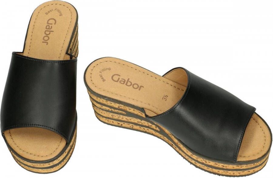 Gabor Dames zwart slippers & muiltjes