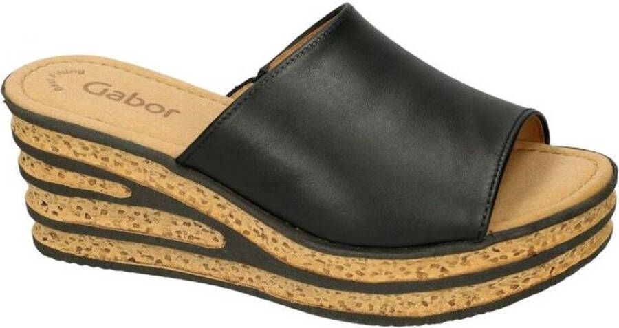 GABOR Slippers Dames 650.1 Maat: 39 Materiaal: Leer Kleur: Zwart - Foto 3