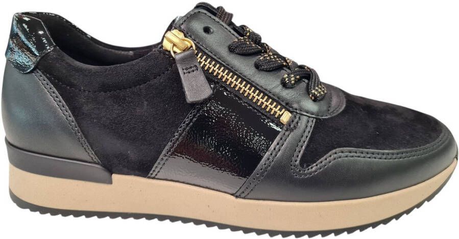 Gabor Zwarte Leren Dames Sneakers
