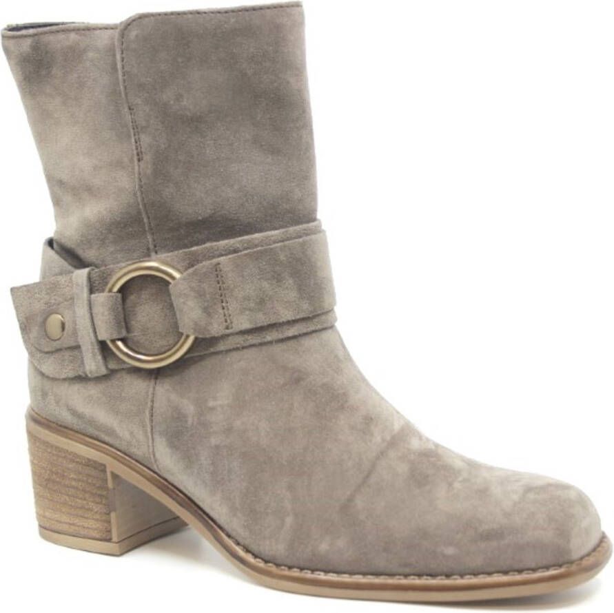 Gabor Enkellaars Blokhak Taupe Suede