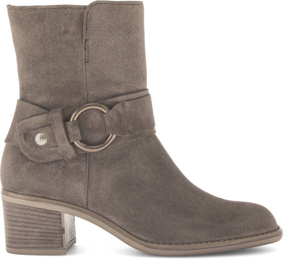 Gabor Enkellaars Blokhak Taupe Suede