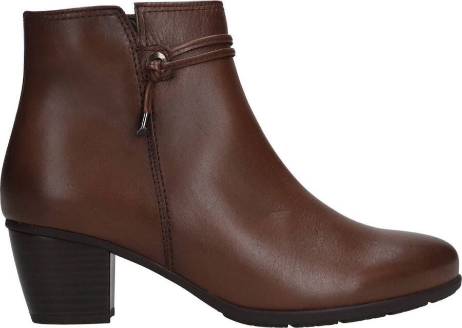 Gabor Bruine Leren Enkellaars met Subtiele Details Brown Dames