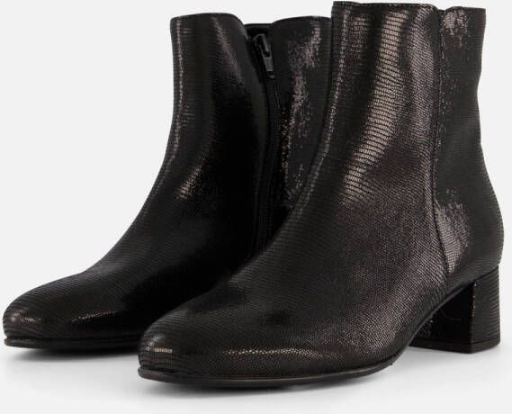 Gabor Elegante Leren Enkellaars Zwart Black Dames