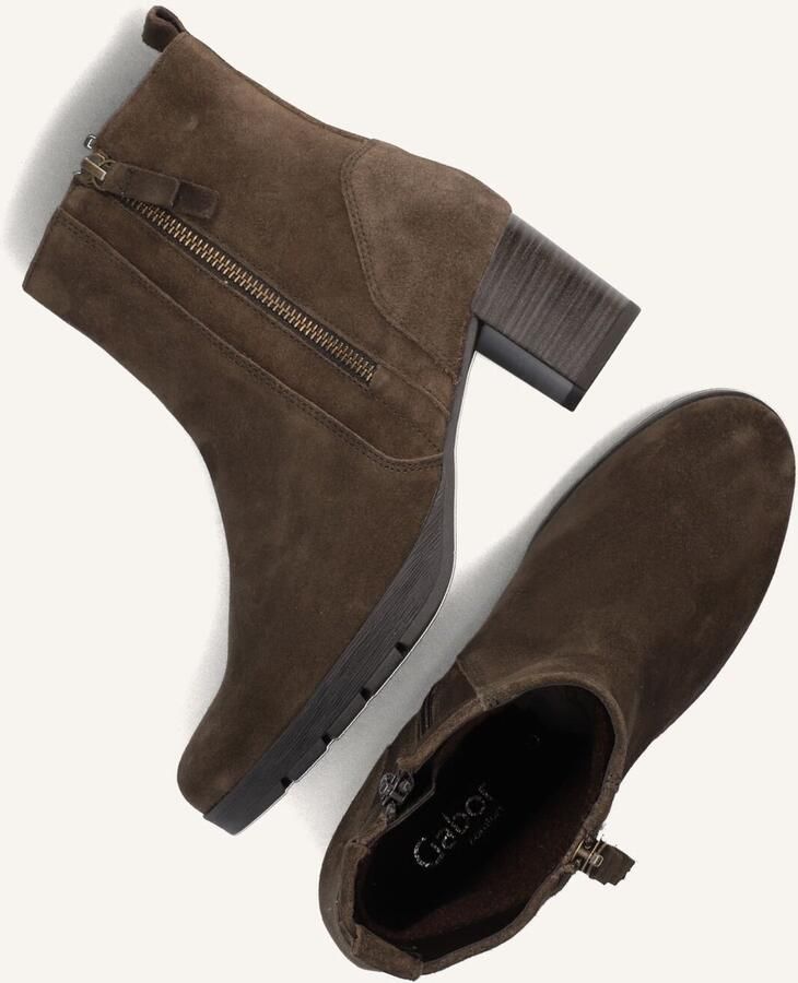 GABOR Enkellaarsjes Dames 073 Maat: 40 Materiaal: Suède Kleur: Bruin - Foto 3