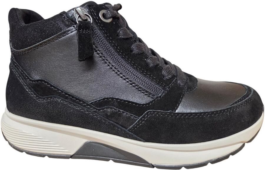Gabor 0804.01.001 Rolling Soft Hoge Veterschoenen Zwart Leer en Suede Zwart - Foto 2