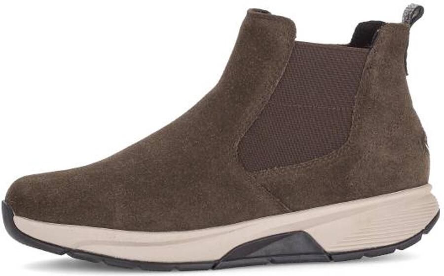 Gabor Rolling Soft art. 0804.02.007 bruin suede enkellaars met rits