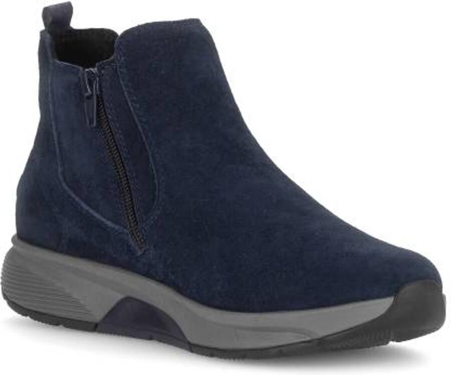 Gabor Rolling Soft art. 0804.02.005 blauw suede enkellaars met rits
