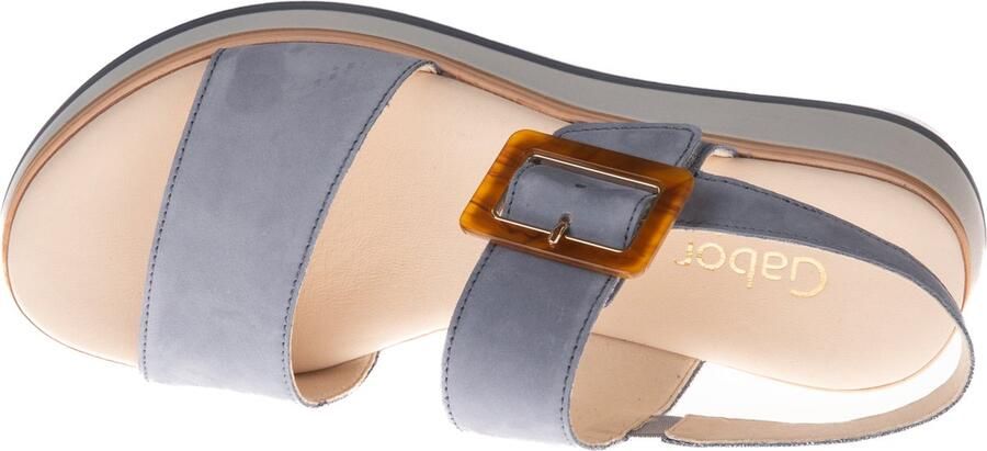 Gabor Blauwe Suède Sandalen Klittenbandsluiting Blue Dames - Foto 6