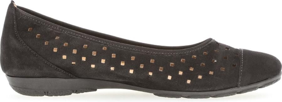 Gabor Zwarte Suède Zomerballerinas Black Dames