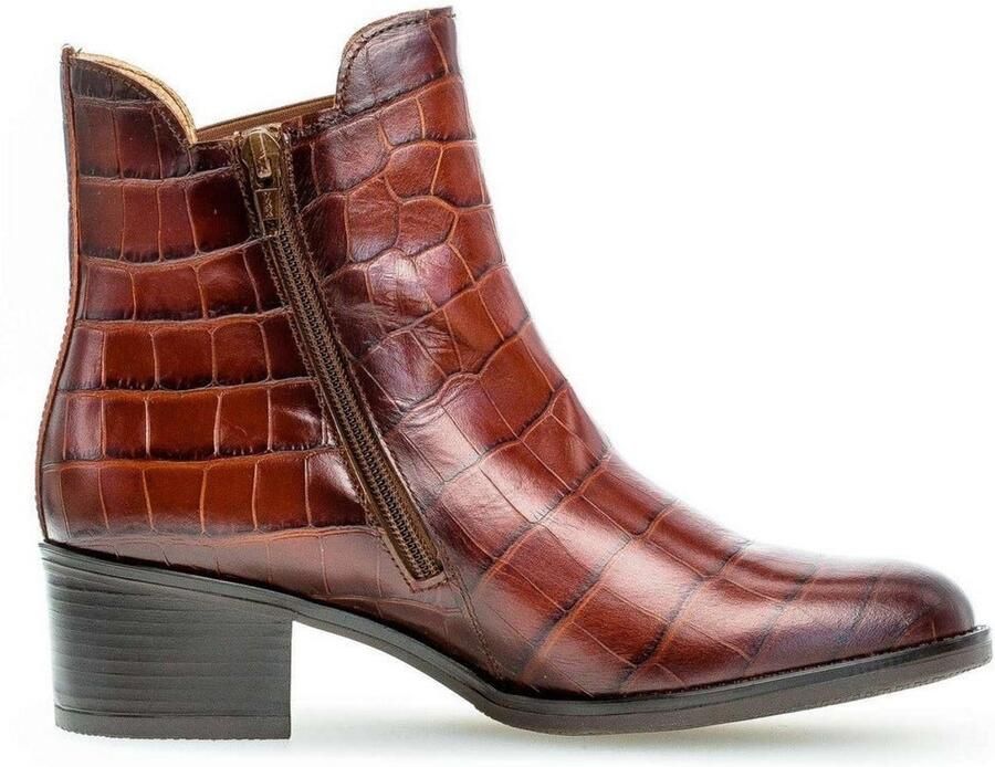 Gabor Cowboy enkellaars met krokoprint Brown Dames