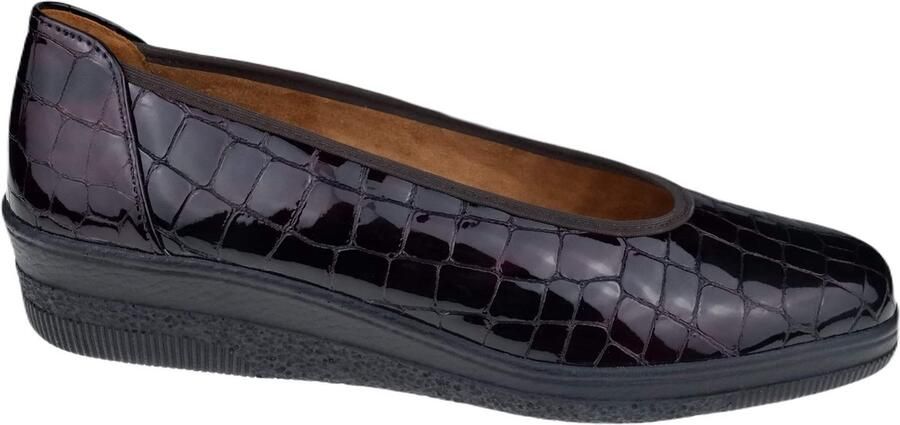 Gabor Rode Patent Dames Loafer Comfort Schoen Black Dames - Foto 2