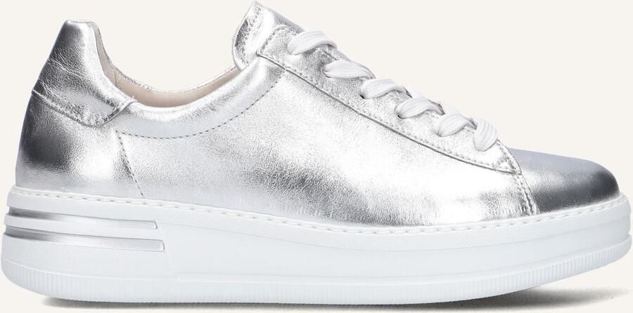 GABOR Lage Sneakers Dames 395 Maat: 37 5 Materiaal: Leer Kleur: Zilver