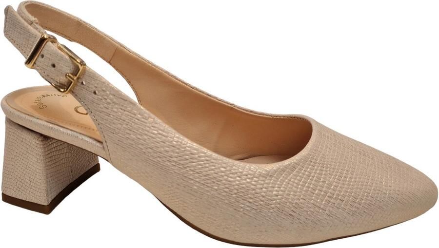 Gabor Lizard Cheope Hak Sandalen Beige Dames - Foto 3