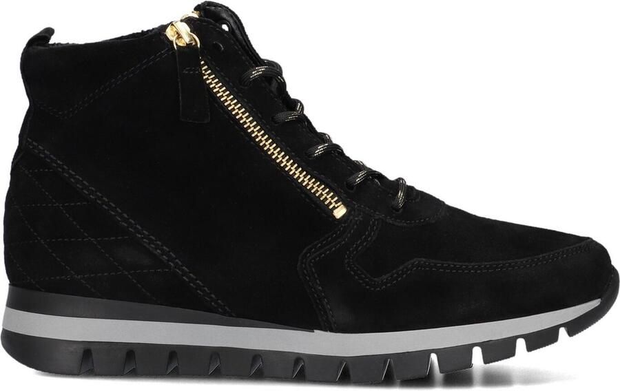 GABOR Hoge Sneakers Dames 455 Suède Zwart