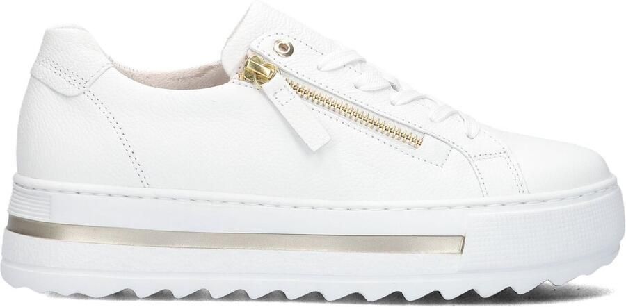 GABOR Lage Sneakers Dames 498 Maat: 43 Materiaal: Leer Kleur: Wit