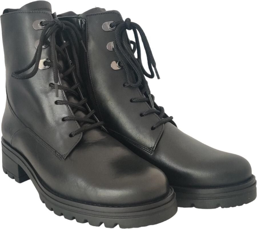 Gabor Elegante Leren Enkellaars Zwart Black Dames