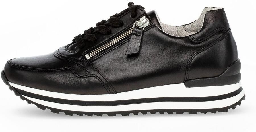 GABOR Lage Sneakers Dames 528 Maat: 39 Materiaal: Leer Kleur: Zwart