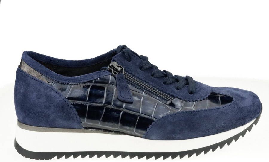 Gabor Wide Fit Sneaker Blauw Suède