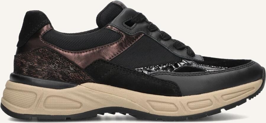 Gabor 585.2 Sneakers Dames Leren Sneaker Zwart