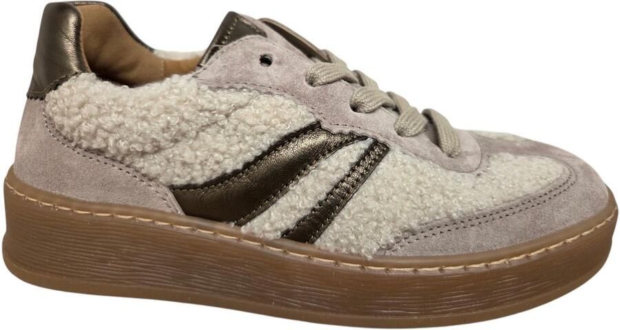 Gabor 6018.01.004 Sneakers Beige Suede en Textiel Dames Beige
