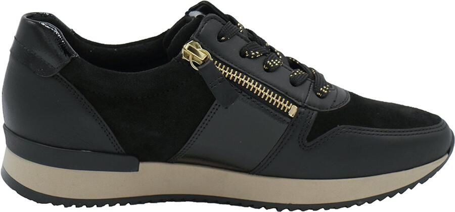 Gabor 6019.01.001 Sneakers Zwart Leer en Suede Zwart - Foto 4