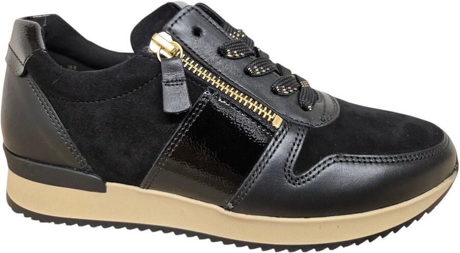 Gabor 6019.01.001 Sneakers Zwart Leer en Suede Zwart - Foto 3