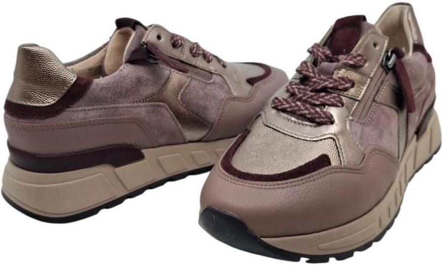 Gabor 6023.01.003 Lizart Velour Rosewood Metal Comfort Sneaker Dames