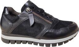 Gabor 6030.01.001 Sneakers Zwart Leer en Suede Dames Breedtemaat H Zwart