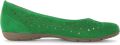 Gabor Geperforeerde zomerballerina's in pistache fluweel leer Green Dames - Groen