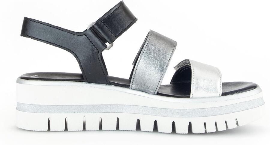 Gabor Zilveren Leren Mix Sandalen Multicolor Dames