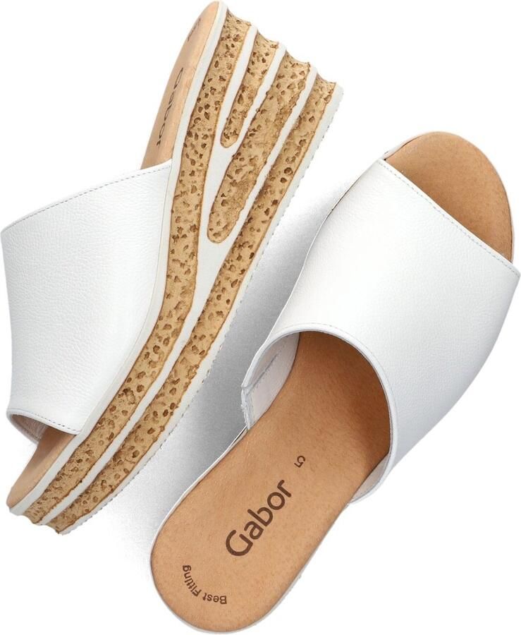 GABOR Slippers Dames 650.1 Maat: 42 Materiaal: Leer Kleur: Wit - Foto 2
