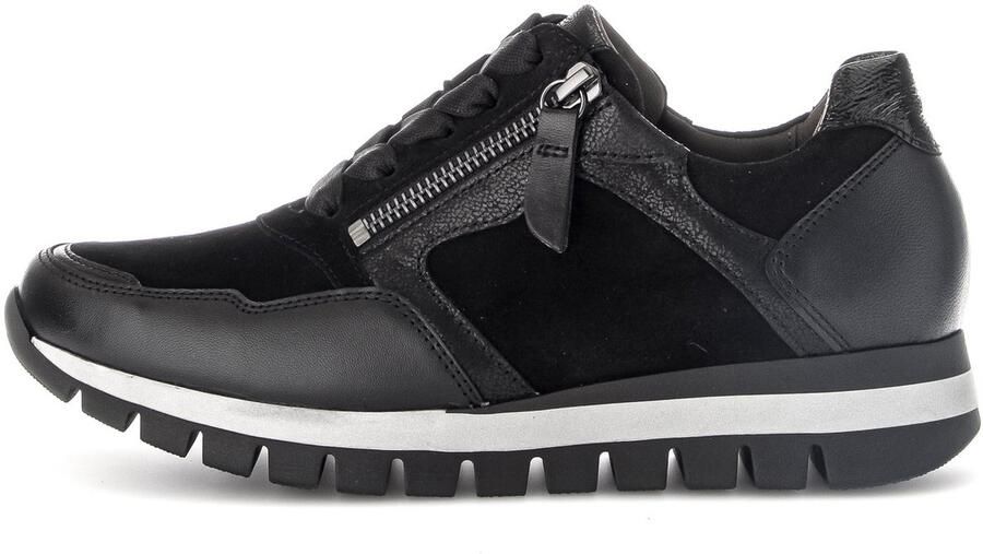 Gabor Sneakers met sleehak Turijn vrijetijdsschoen halfschoen veterschoen met comfortbreedte h (=zeer breed)