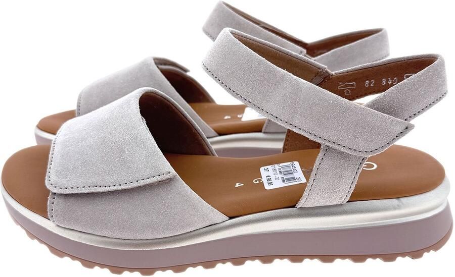 Gabor Dames Sandalen met hak 840.1 Beige Suède Plateauzool - Foto 8
