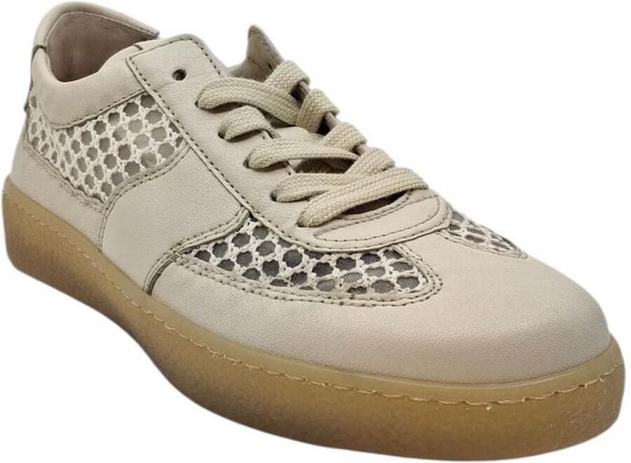 Gabor 83.341.43 vanilla combi dames sneaker nappa raffia