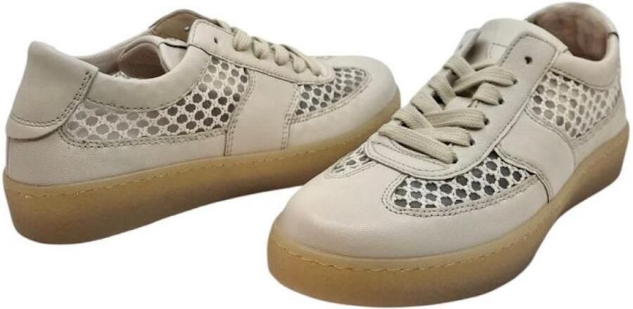 Gabor 83.341.43 vanilla combi dames sneaker nappa raffia