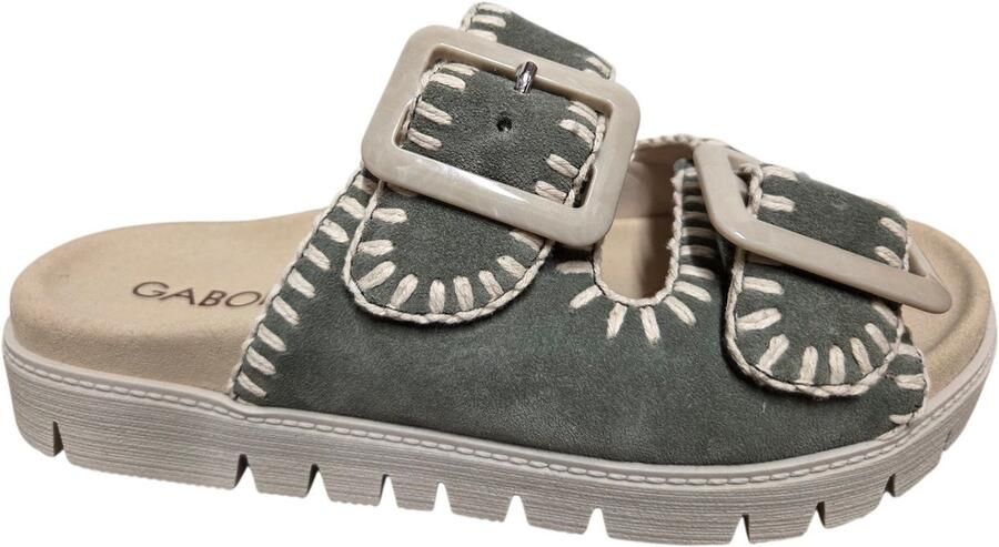 Gabor 83.741.19 Slippers groen Suede Dames Groen - Foto 3