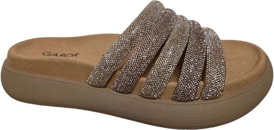 Gabor 83.752.82 Slippers Brons Goud Strass Leer Dames Brons Goud