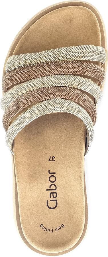 Gabor 83.752.82 Slippers Brons Goud Strass Leer Dames Brons Goud