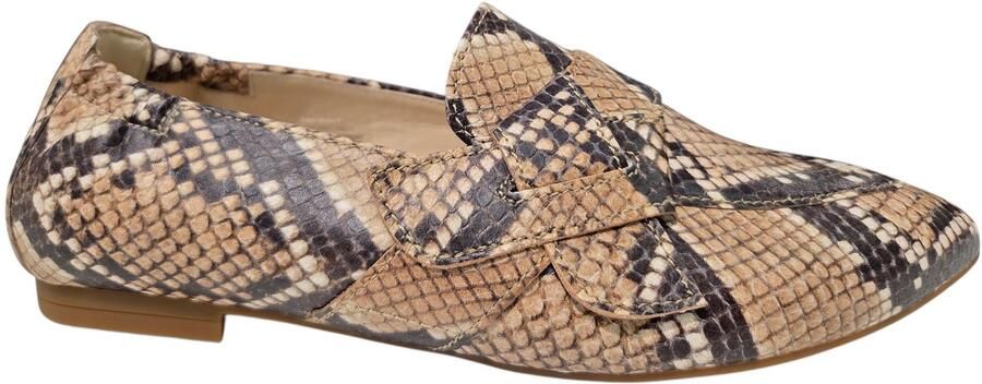 Gabor 84.131.32 Instappers Beige Zwart Slangenprint Leer Dames Beige Zwart