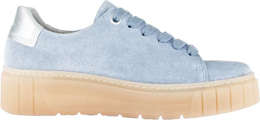 Gabor '86.410.46' dames sneaker met brede pasvorm (H) en veters blauw