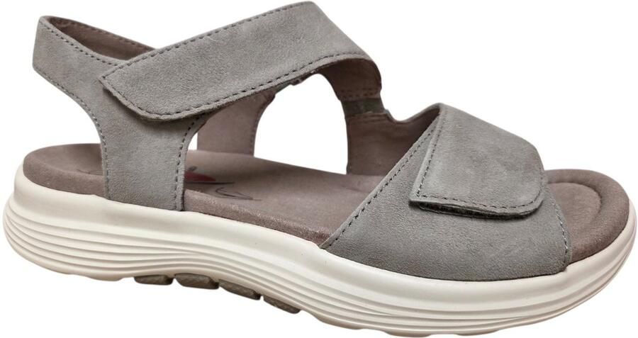 Gabor 86.815.11 Rolling Soft Sandalen Beige Grijs Suede Dames Beige Grijs