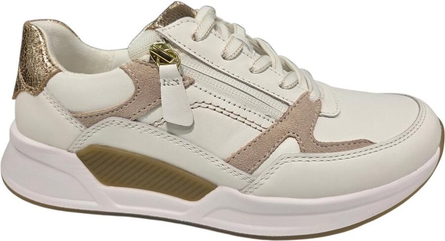 Gabor 86.958.52 Rolling Soft Sneakers Wit Leer Dames Wit Goud - Foto 2