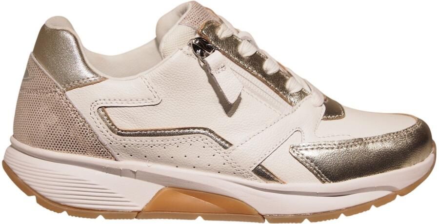 Gabor Rollingsoft Sneaker Veter en Rits Wit Goud Leer - Foto 3